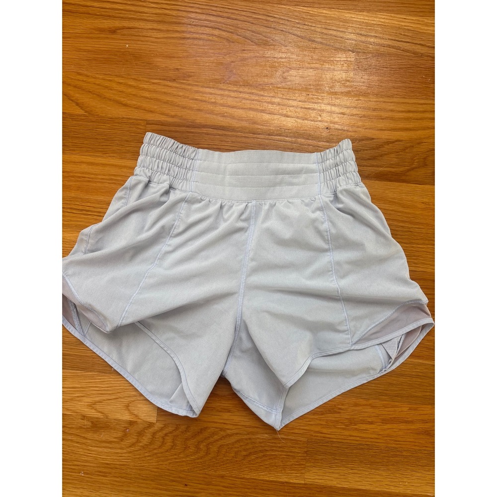 Lululemon Track That High-Rise Lined Short 3" Light Blue LW7AYXT Size 4